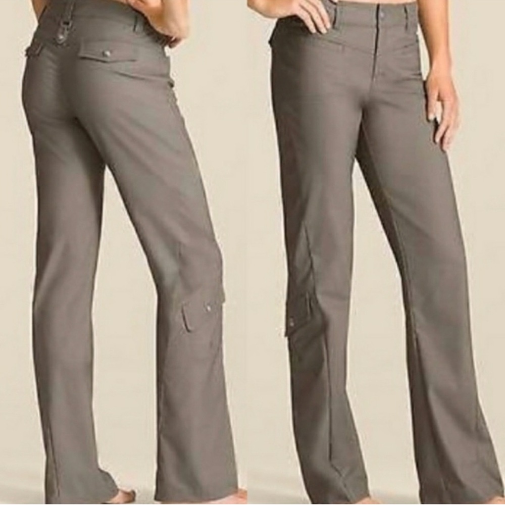 Athleta Dipper Low Rise Pants - Slight Boot Cut - Grayish Khaki color